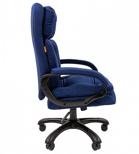 Кресло руководителя "Chairman 442" ткань - Вид сбоку, цвет: Ткань велюр T-82 синий