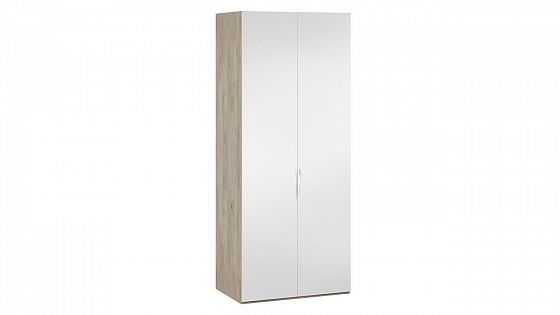 Шкаф для одежды с 2 зеркальными дверями "Эмбер" - Баттл Рок/Серый глянец