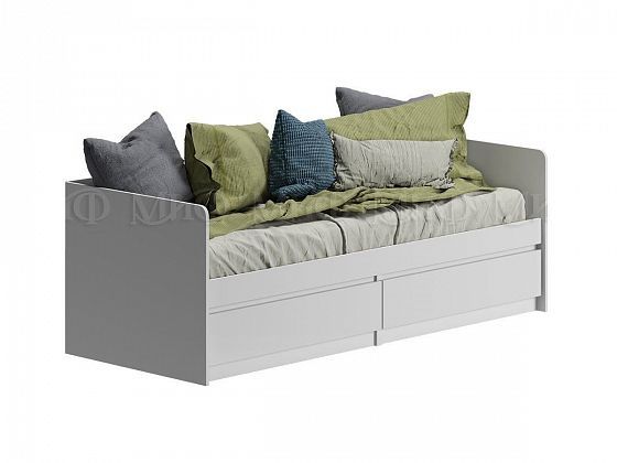 Кровать "Челси" 800*2000, Цвет: Белый/Белый Глянец