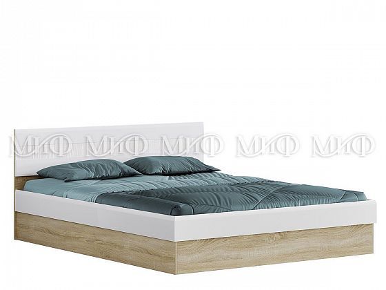 Кровать "Фортуна" 1,6 м - Кровать "Фортуна" 1,6 м, Цвет: Белый глянец/Дуб Сонома