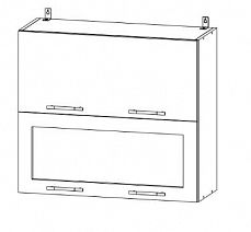 Шкаф верхний горизонтальный "Вельвет" с 1 стеклом ШВГ1С 800