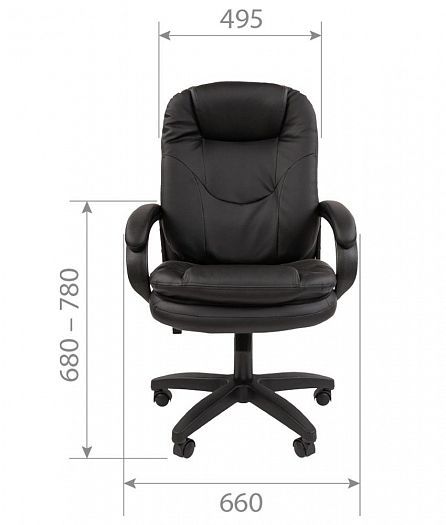 Кресло руководителя "Chairman 668 LT" - Размеры прямо, цвет: Экокожа премиум черная
