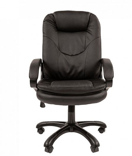 Кресло руководителя "Chairman 668" - Вид прямо, цвет: Экокожа премиум черная