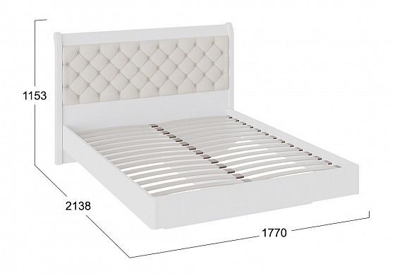 Кровать "Франческа" 1600 + Спинка кровати с мягким элементом - размеры