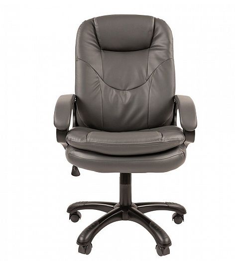 Кресло руководителя "Chairman 668" - Вид прямо, цвет: Экокожа премиум серая