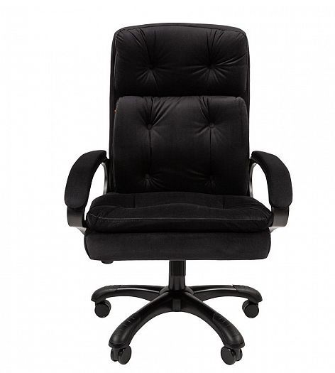 Кресло руководителя "Chairman 442" ткань - Вид прямо, цвет: Ткань велюр R черный