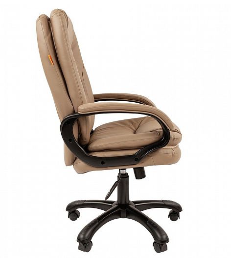 Кресло руководителя "Chairman 668" - Вид сбоку, цвет: Экокожа премиум бежевая