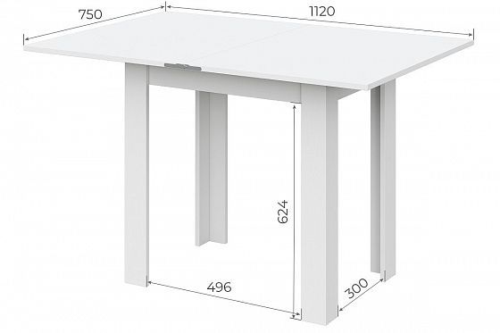 Стол обеденный раскладной "СО" модуль 3 (NN-Мебель) - размеры в разложенном виде