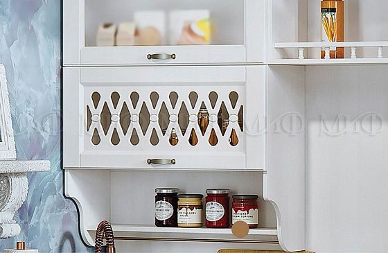 Модульная кухня "Милано" - Шкаф с открытой полкой, цвет: Белый/Белый Текстурный