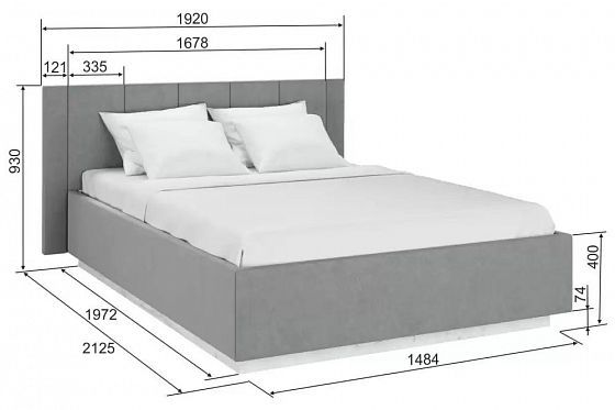 Кровать "Марс" 1600 с накладками + Ортопедическое основание с ПМ - размеры