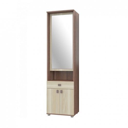 Шкаф комбинированный с зеркалом "Иньва" - Шкаф комбинированный с зеркалом "Иньва", Цвет: Ясень Шимо