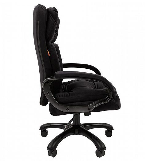 Кресло руководителя "Chairman 442" ткань - Вид сбоку, цвет: Ткань велюр R черный