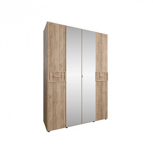 Шкаф для одежды и белья 555 "Scandica Oslo" фасад Стандарт+Зеркало - Дуб Серый Craft