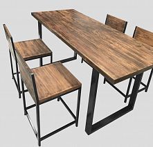 Стол обеденный со стульями "LOFT" (стол + 4 стула) арт.СОЛ-80 СТ