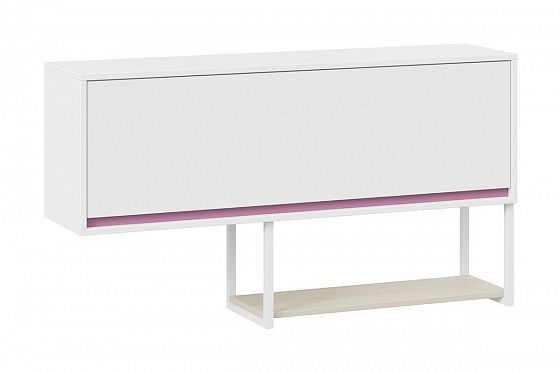 Шкаф навесной "Сканди" ТД-386.15.11 - С фиолетовой планкой, цвет: Белый/Дуб Гарден