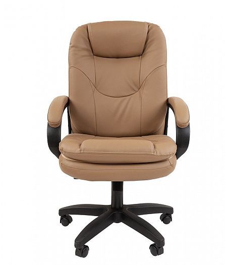 Кресло руководителя "Chairman 668 LT" - Вид прямо, цвет: Экокожа бежевая (668-795)