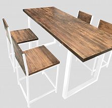 Стол обеденный со стульями "LOFT" (стол + 4 стула) арт.СОЛ-80 СТ