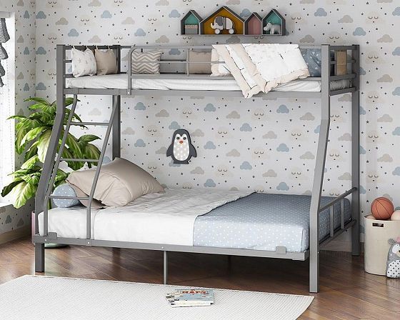 Кровать двухъярусная "Гранада-1 140" - В интерьере, цвет: Серый