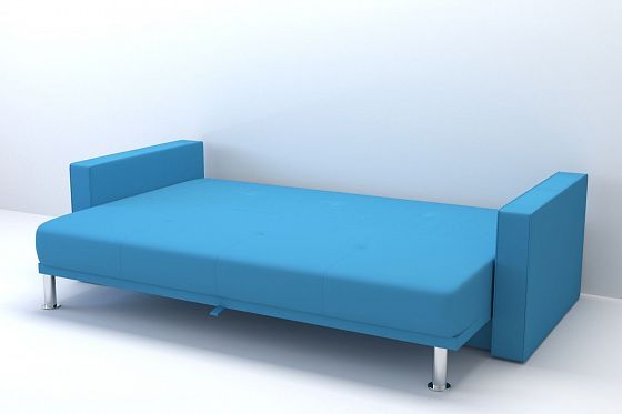 Диван-кровать "НЕКСТ" с подлокотниками - В разложенном виде, цвет: Neo Azure