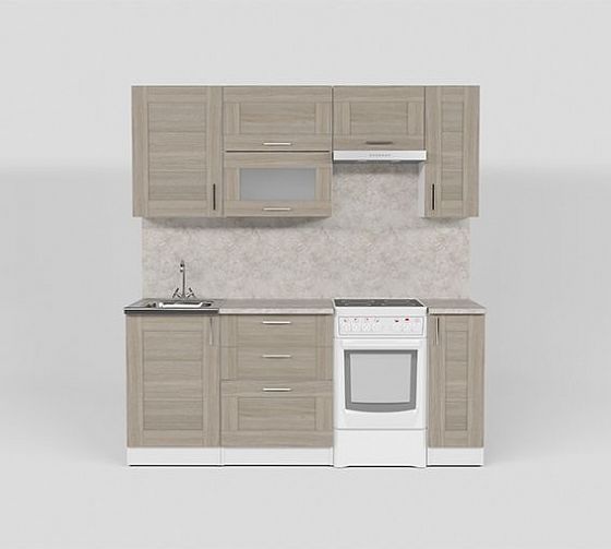 Кухонный гарнитур "Лира ультра" 2000 мм - Кухонный гарнитур Лира ультра 2000 - вид спереди