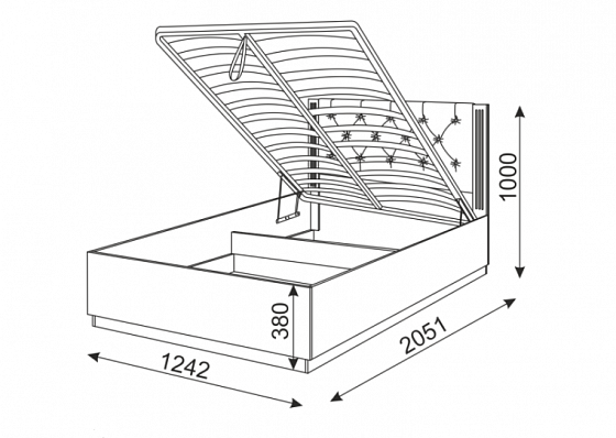 Кровать "Тиффани" 1200 с подъемным механизмом модуль М27 - Кровать "Тиффани" 1200 с подъемным механи