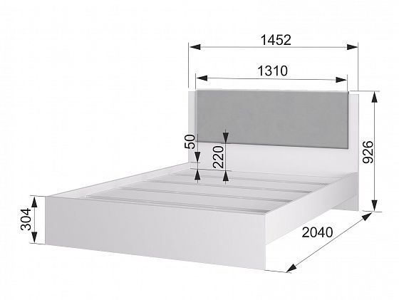 Кровать "Акцент" 1400 №14М - размеры