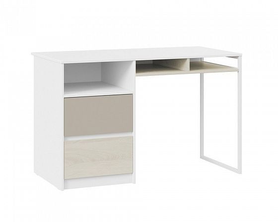 Стол письменный с ящиками с накладкой "Сканди" - Цвет: Белый/Дуб Гарден/Глиняный Серый
