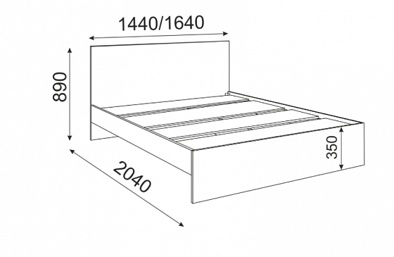 Кровать "Осло" 1400 модуль №4 - Кровать "Осло" 1400 модуль №4, Цвет: Белый поры дерева
