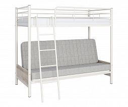 Кровать двухъярусная с диваном "Мадлен-2" (Бежевый велюр)