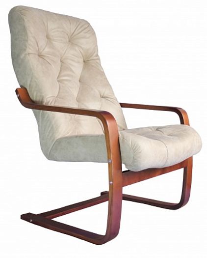Кресло для отдыха "Магнат" - Кресло для отдыха "Магнат", Цвет: Крем (замша), Арт. 102-З-КР